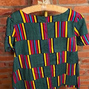 quilted pattern tee smile embroidery short sleeve